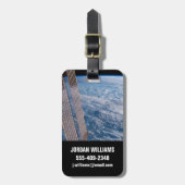 雲に覆われたタスマンとサンゴの海。 ラゲッジタグ (正面縦)