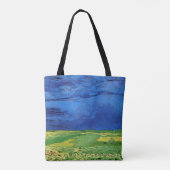 雲に覆われた空の下の麦畑 ヴィンセント・ヴァン・ゴッホ トートバッグ (裏面)