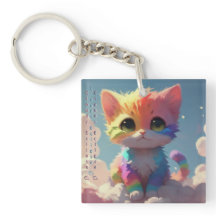雲に隠れたかわいい虹の子猫