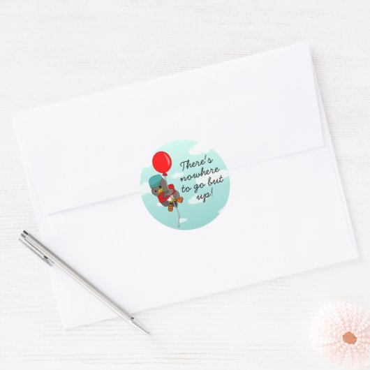 雲に隠れた可愛い鳥やる気を起こさせるに信仰の引用文 ラウンドシール (封筒)