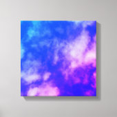 雲のある空の抽象芸術写真（青と紫） キャンバスプリント (正面)