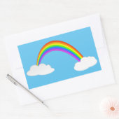 雲のある虹 長方形シール (封筒)
