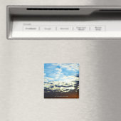 雲のある赤オレンジ色の夕日 マグネット (インサイチュ (食洗機))