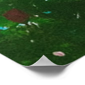 雲のある青空の下のピンクの花 – 自然 ポスター (角)