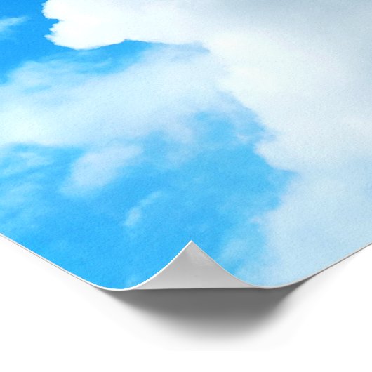 雲のある青空の写真 ポスター (角)