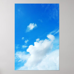 雲のある青空の写真 ポスター
