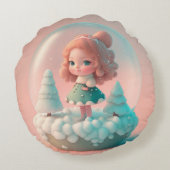 雲のおもしろい装飾用クッションの小さな人形 ラウンドクッション (裏面)