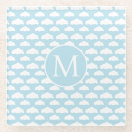 雲のお洒落パターン ガラスコースター