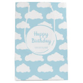 雲のお洒落パターン ミディアムペーパーバッグ (正面)