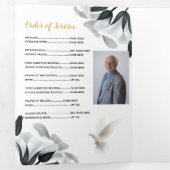 雲のお祝いの人生の写真の死亡月 三つ折り招待状 (内部最初)