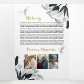 雲のお祝いの人生の写真の死亡月 三つ折り招待状 (内部中)