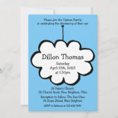 雲のひもを使った洗礼・ baptism のデザイン 招待状 (正面)