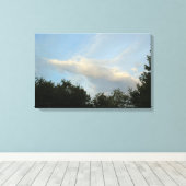 雲のエンジェル飛んでいるザスカイズ – Larg Canvas キャンバスプリント (インサイチュ (ウッドフロア))