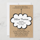 雲のオブジェの洗礼 誕生記念 招待状 (正面)