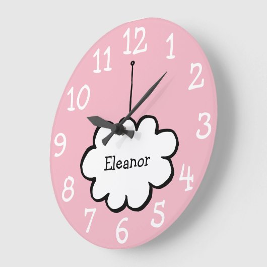 雲のオブジェ ネーム ラージ壁時計 (傾斜)