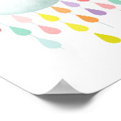 雲のカラフルな雨滴のベビーシャワーのための保育園プリント ポスター (角)