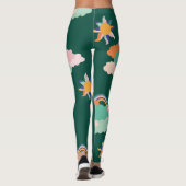 雲のカラフル虹のシームレスなパターン レギンス (裏面)