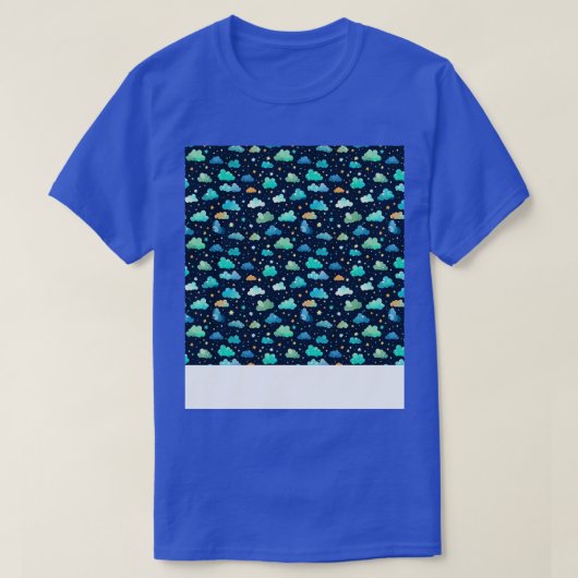 雲のシームレスなパターン空Cloudscape浮動日 Tシャツ (デザイン正面)