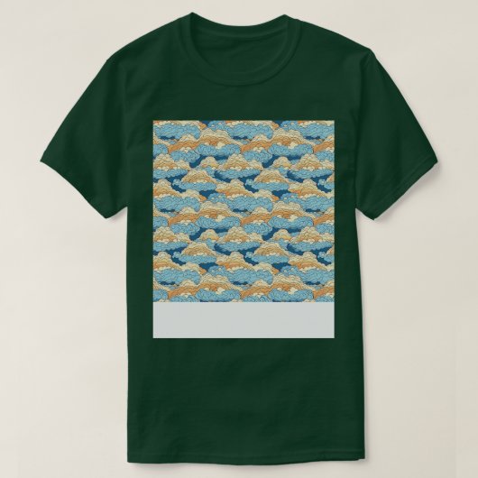 雲のシームレスなパターン空Cloudscape浮動日 Tシャツ (デザイン正面)