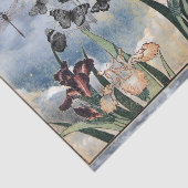 雲のティッシュペーパーのアイリスそして蝶 薄葉紙 (詳細)