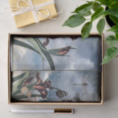 雲のティッシュペーパーのアイリスそして蝶 薄葉紙 (ギフト)