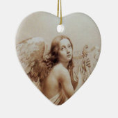 雲のハート上のLYRAを演じる天使 セラミックオーナメント (右)