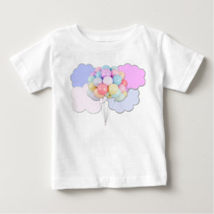 雲のパステルバルーンベビーTシャツ ベビーTシャツ