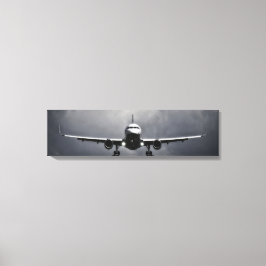 雲のパノラマキャンバスで飛行中のエアライナー キャンバスプリント