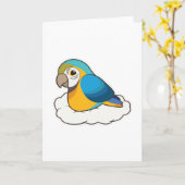 雲のパロット カード (黄色い花)