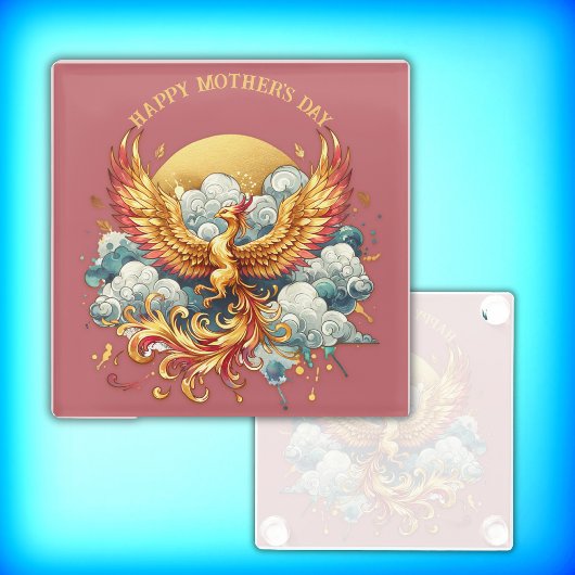 雲のフェニックス幸せな母の日 | ガラスコースター