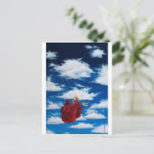 雲のブランコに乗る少女 ポストカード (スタンド正面)