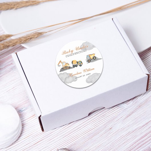 雲のベビー建築ベビーシャワー ラウンドシール