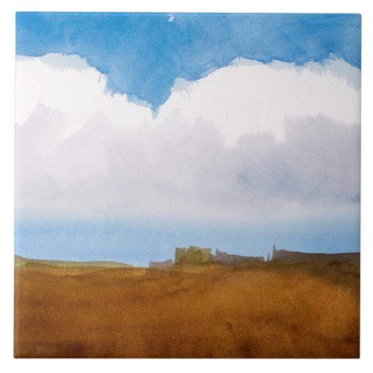 雲のマリリンHolmesのセラミックタイル"勉強" タイル (正面)