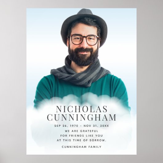 雲のメモリアル モダン クラシック シンプル フォト ポスター (正面)