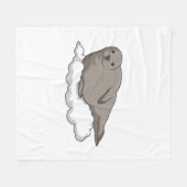 雲の上でシール フリースブランケット (正面(横))