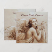 雲の上でリラを弾く天使のモノグラム 招待状 (正面/裏面)