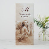 雲の上でリラを弾く天使、イニシャル ゴールド 招待状 (スタンド正面)