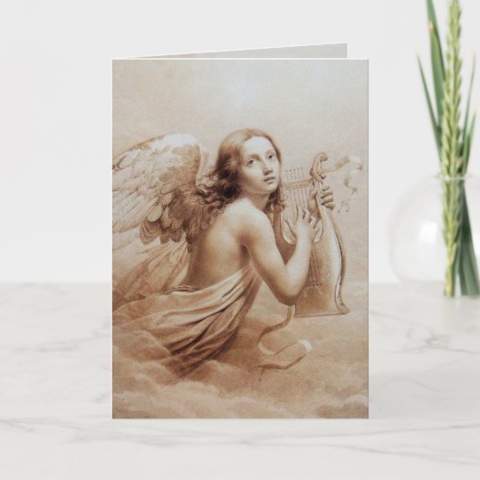 雲の上でリラを弾く天使 カード (正面)