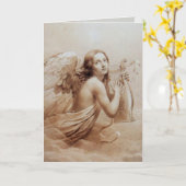 雲の上でリラを弾く天使 カード (黄色い花)