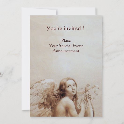 雲の上でリラを弾く天使,シャンパン 招待状 (裏面)