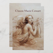 雲の上でリラを弾く天使,シャンパン 招待状 (正面/裏面)