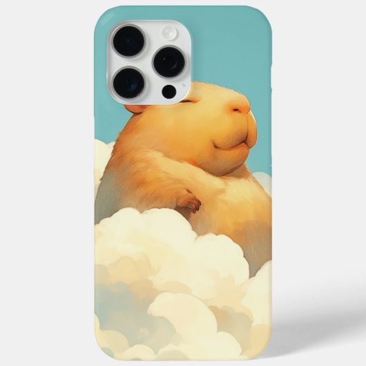 雲の上で休息する太ったカピバラ Case-Mate iPhoneケース (裏面)
