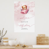 雲の上で可愛い眠るテディベア ポスター (キッチン)