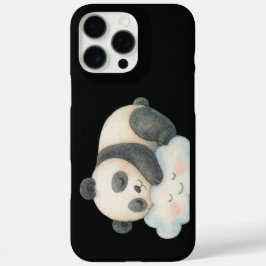 雲の上で眠るキュートなパンダの水彩画 iPhone 16 PRO MAXケース