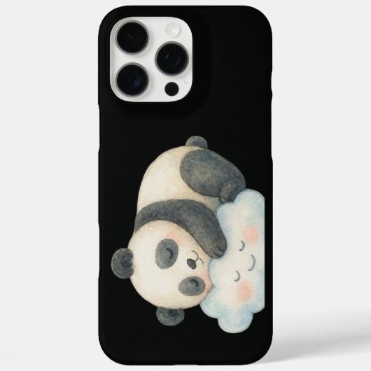雲の上で眠るキュートなパンダの水彩画 Case-Mate iPhoneケース (裏面)