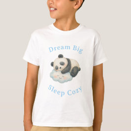 雲の上で眠るキュートなパンダの水彩画 Tシャツ