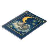 雲の上で眠る猫の三日月の星ノート ノートブック (左側)