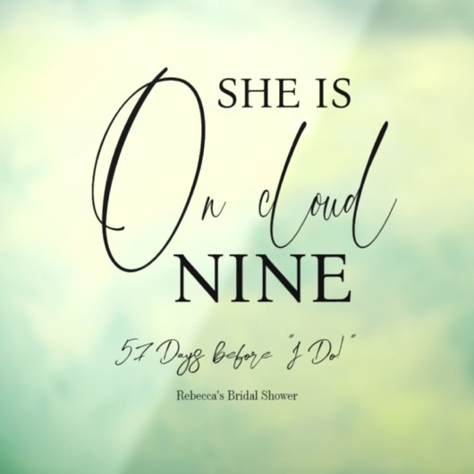 雲の上にお嫁さん 9 筆記体 ウェディングシャワーのお知らせ ウィンドウサイン (シート3)