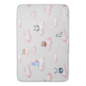 雲の上にかわいい動物モノグラム バスマット (正面縦)