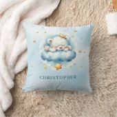 雲の上にかわいい眠るテディベア クッション (ブランケット)